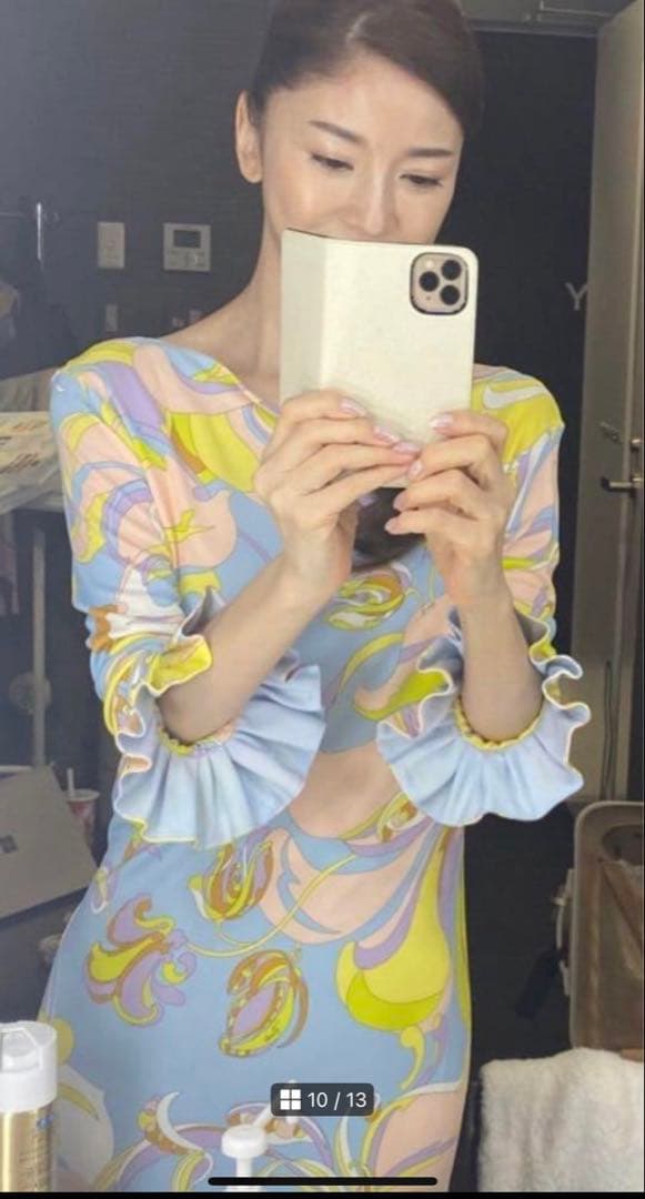 EMILIO PUCCI【君島十和子 美品】長袖ワンピース フリル袖 ベルト付