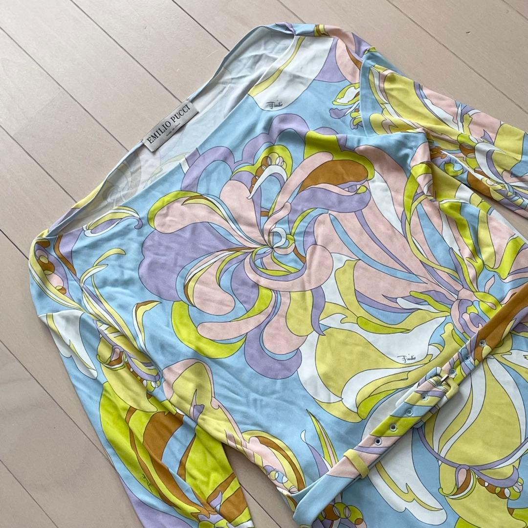 EMILIO PUCCI【君島十和子 美品】長袖ワンピース フリル袖 ベルト付