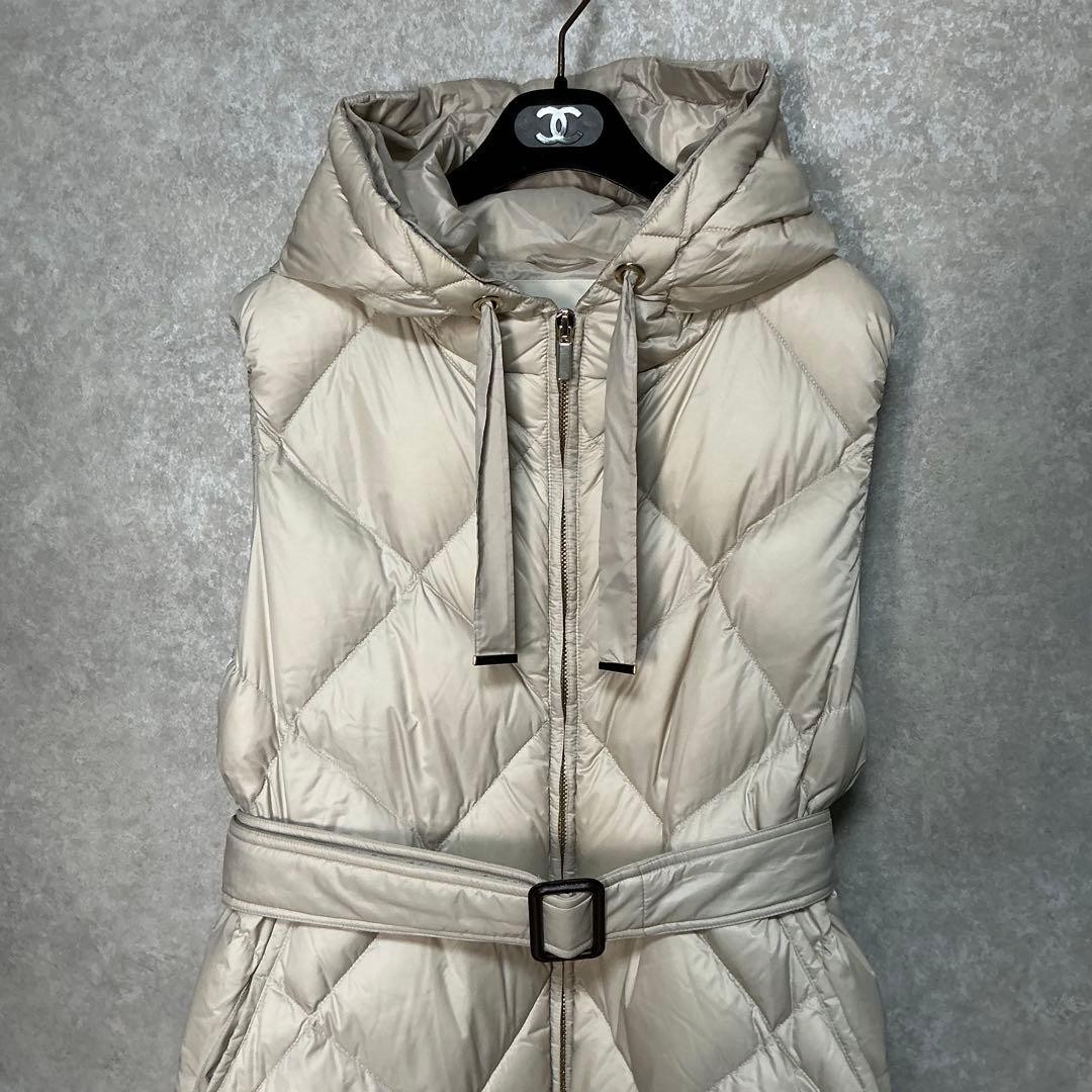 美品　MAX MARA THE CUBE テクニカルキルティング ロング ジレ