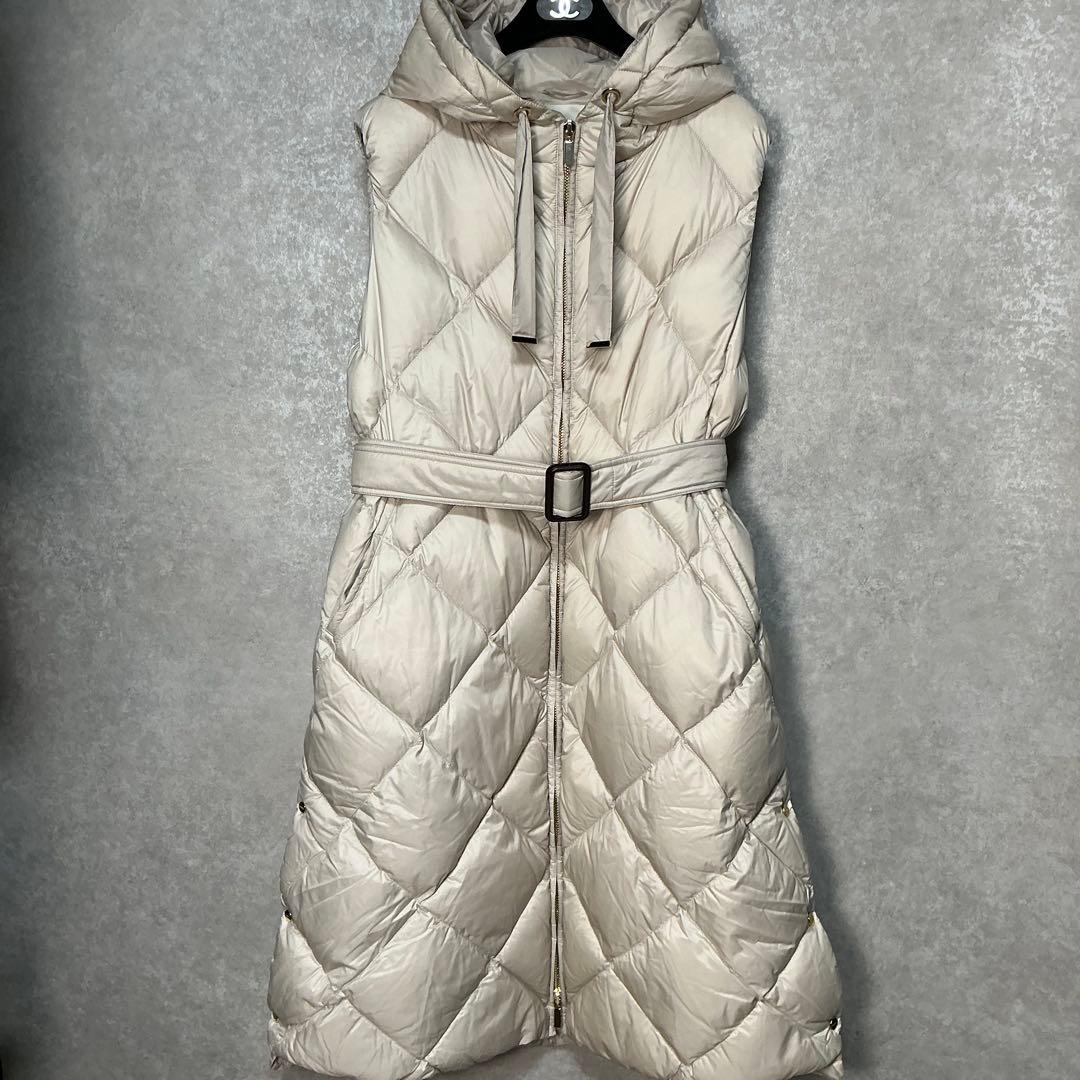 美品　MAX MARA THE CUBE テクニカルキルティング ロング ジレ