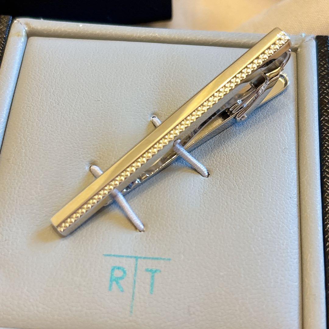 み*ぃ様 未使用 タテオシアン グリッドロング タイバー ガンメタル ネクタイピ