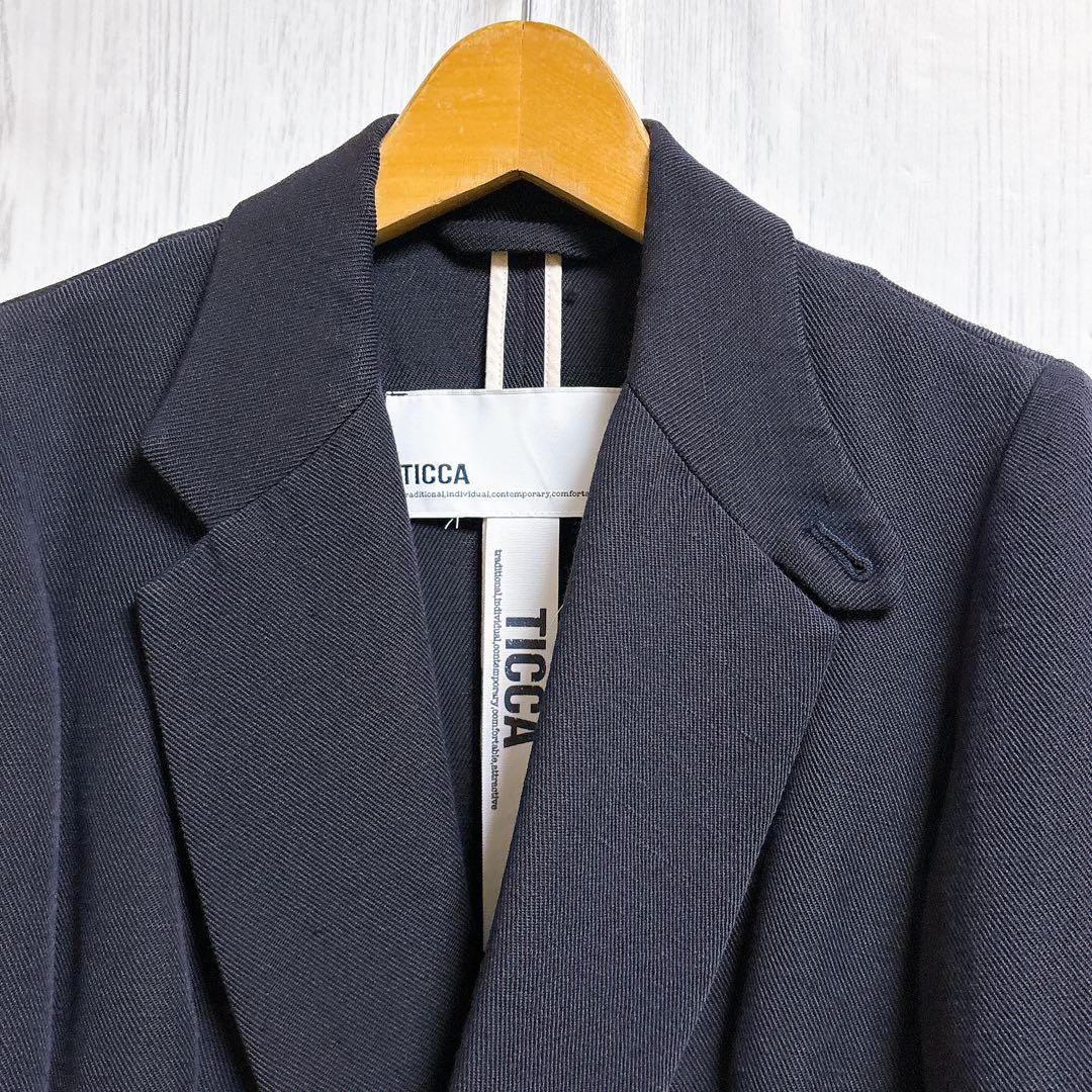 マカロンTICCA ティッカ ウール リネン ダブル テーラードジャケット