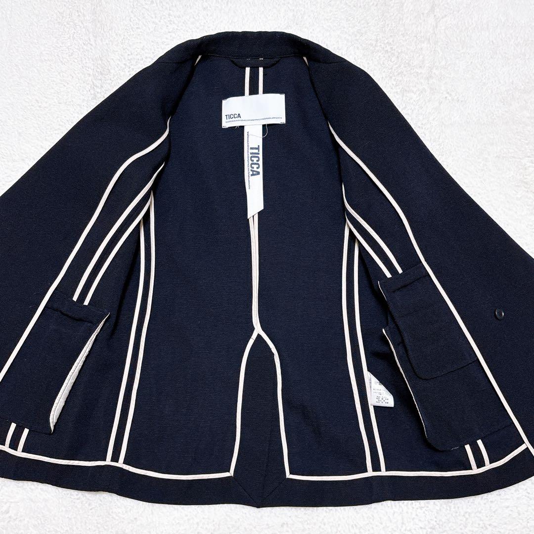 マカロンTICCA ティッカ ウール リネン ダブル テーラードジャケット