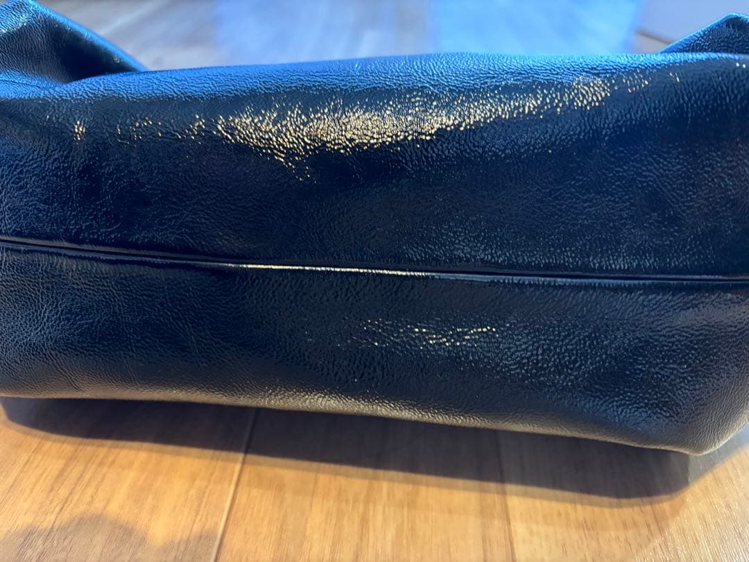 BRENTELLA 2WAY チェーンクラッチバッグ レザー ブラック×ゴールド