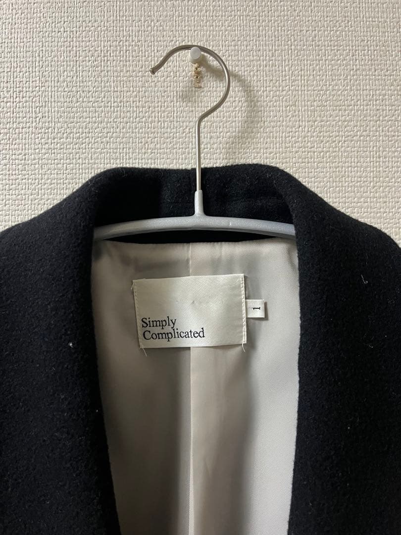 ジャケット・アウター Simply Complicated SHAWL GOWN COAT BLACK