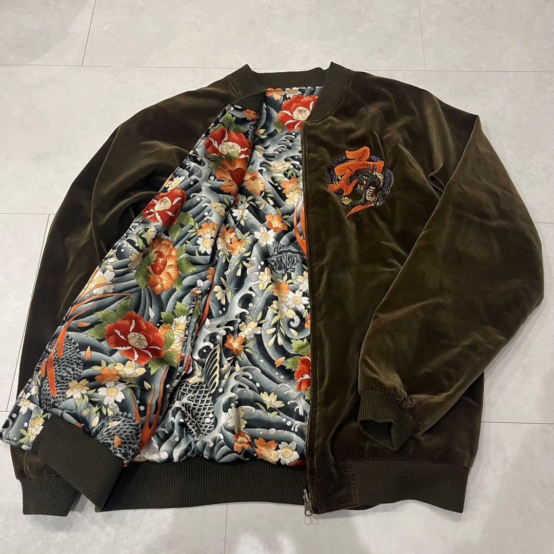 衣 安珍清姫スカジャン リバーシブル 別珍　オスティアジャパン衣 L ベロア