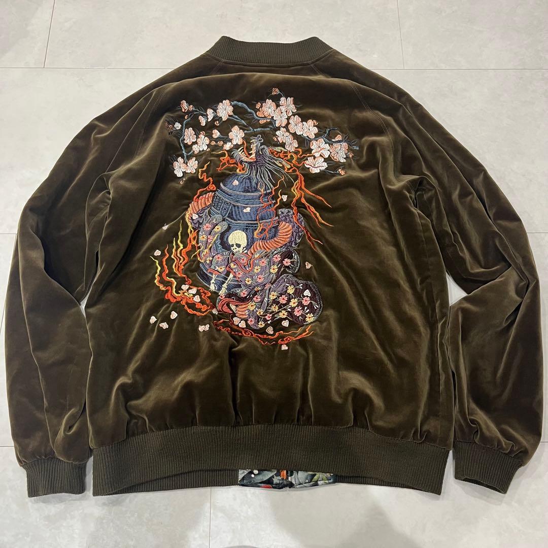 衣 安珍清姫スカジャン リバーシブル 別珍　オスティアジャパン衣 L ベロア