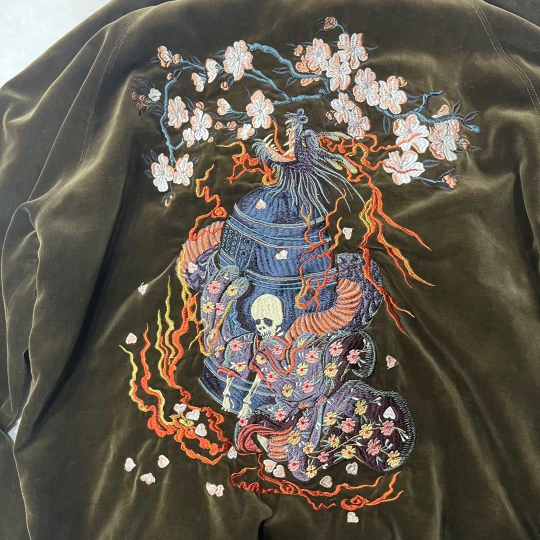 衣 安珍清姫スカジャン リバーシブル 別珍　オスティアジャパン衣 L ベロア