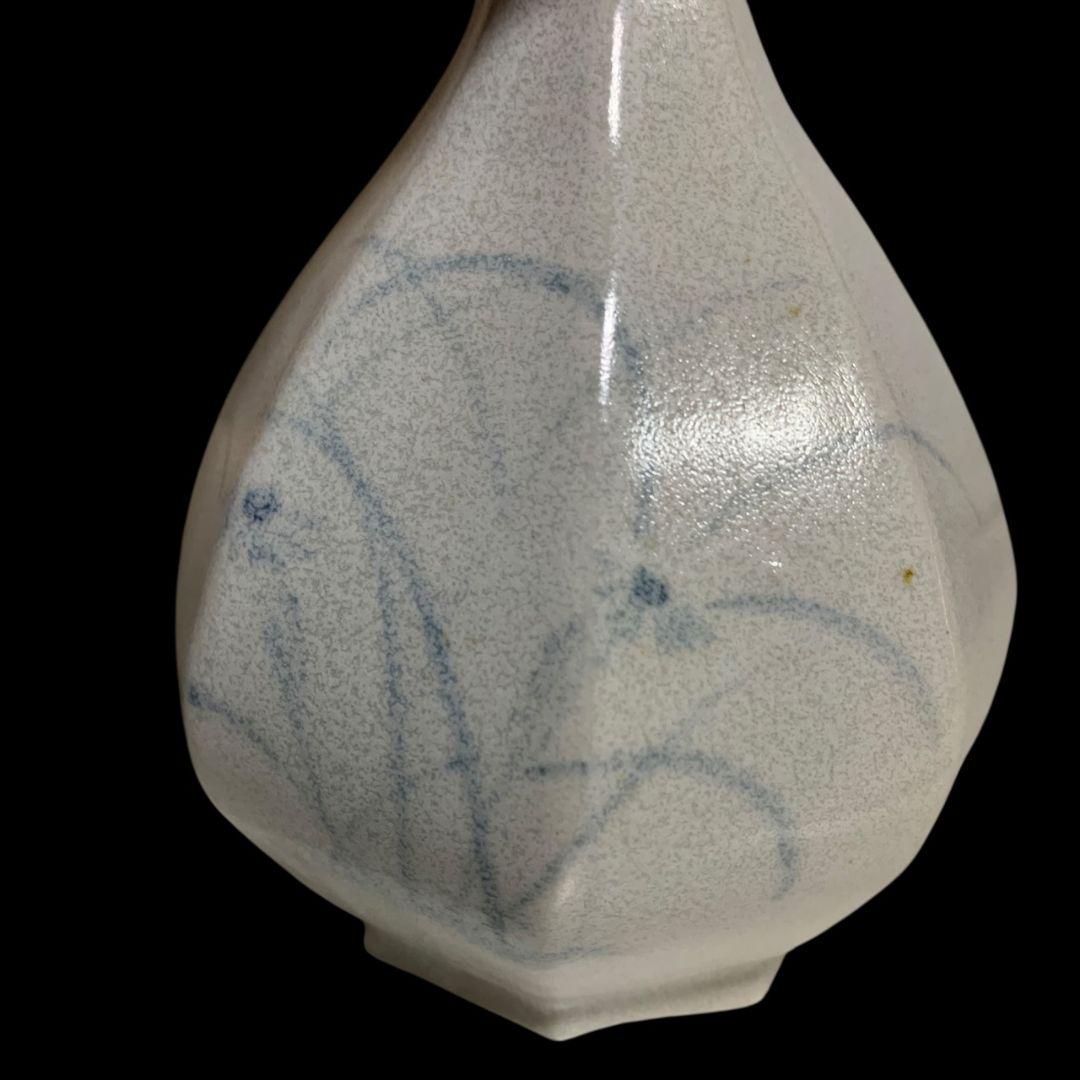 古松淳志 染付 秋草紋瓶 徳利