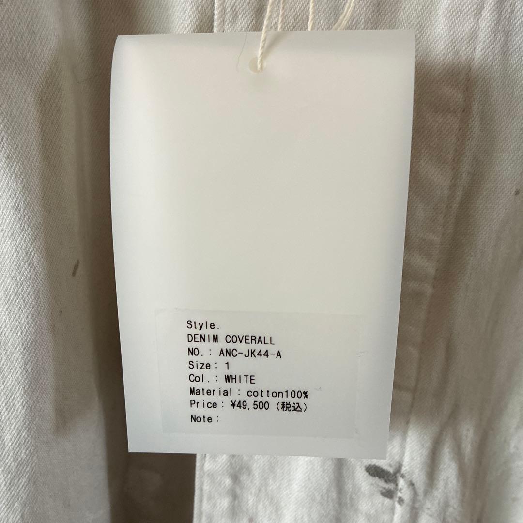 【新品未使用】2025SS アンセルム　デニムカバーオール　WHITEサイズ1