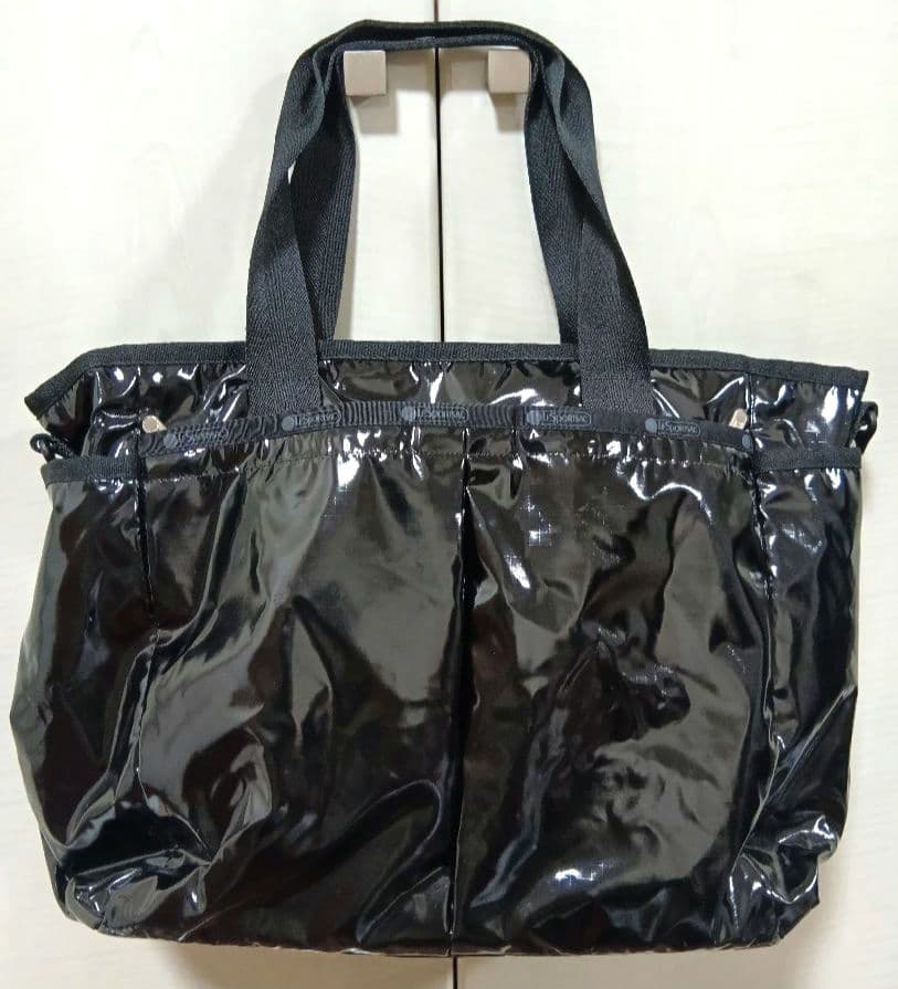 ひとりっぷ×レスポートサック　ライアントラベルトートバッグ　ブラックパテント
