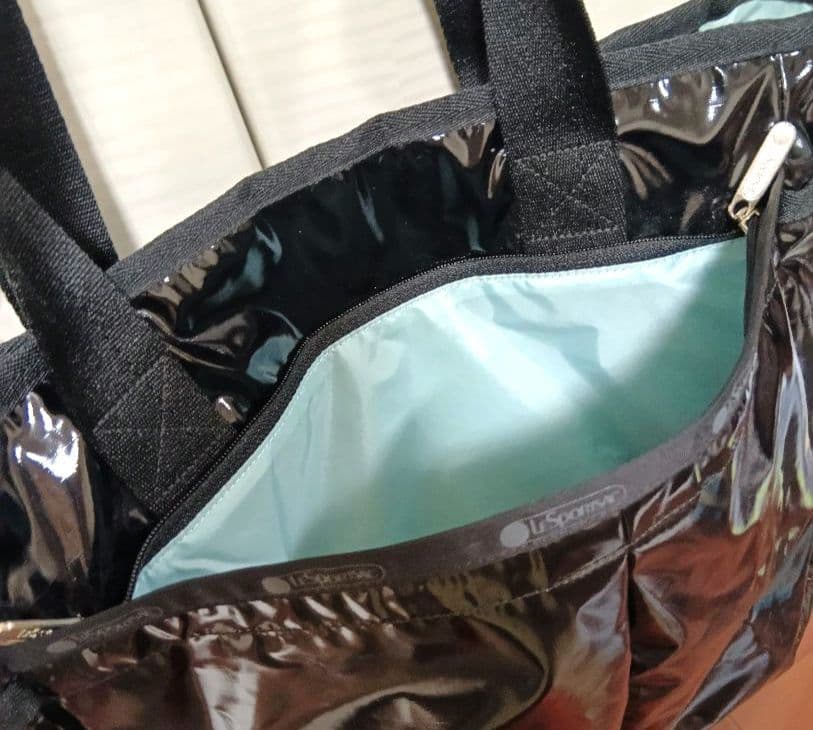 ひとりっぷ×レスポートサック　ライアントラベルトートバッグ　ブラックパテント