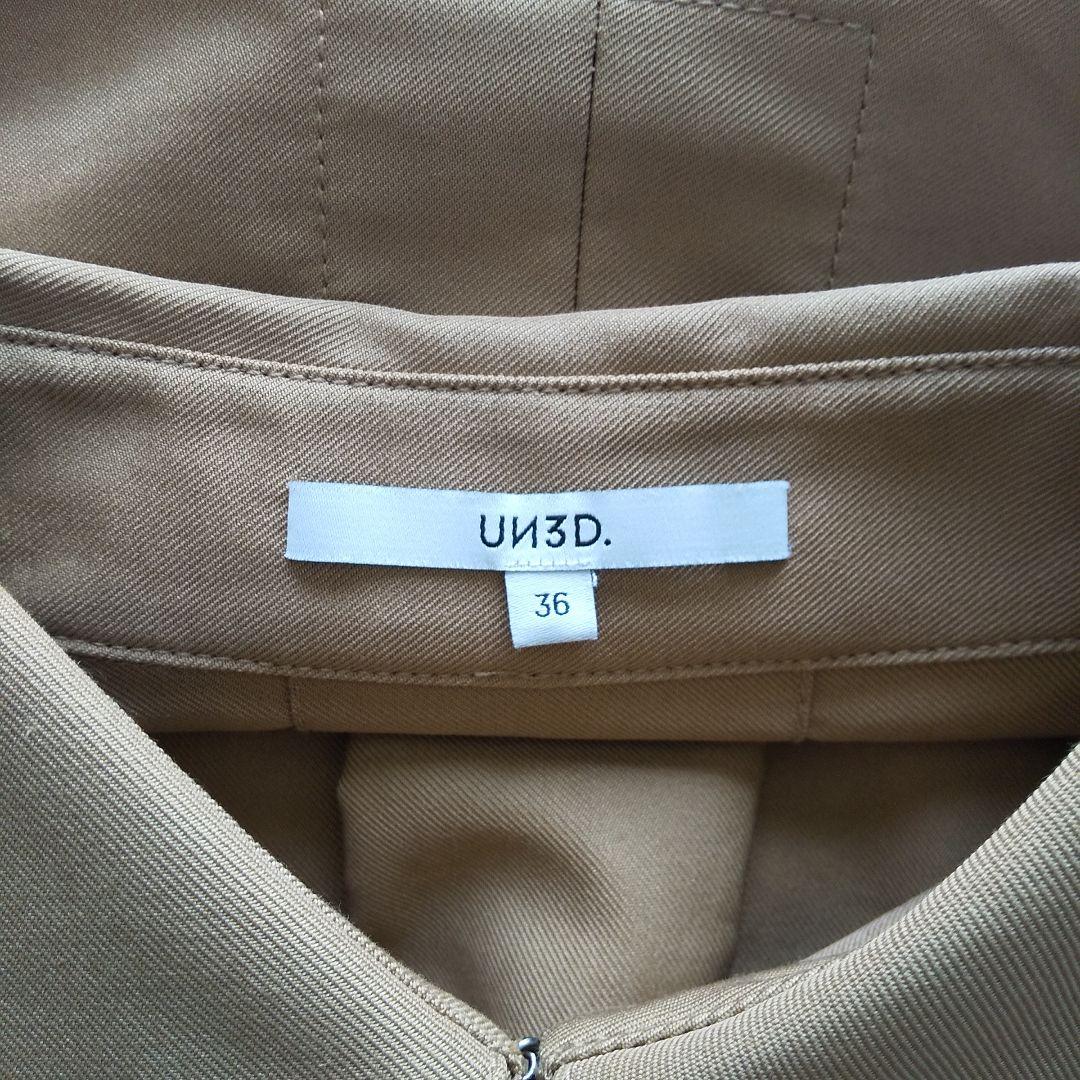 美品 UN3D アンスリード トレンチショートブルゾン ブラウン S ジャケット