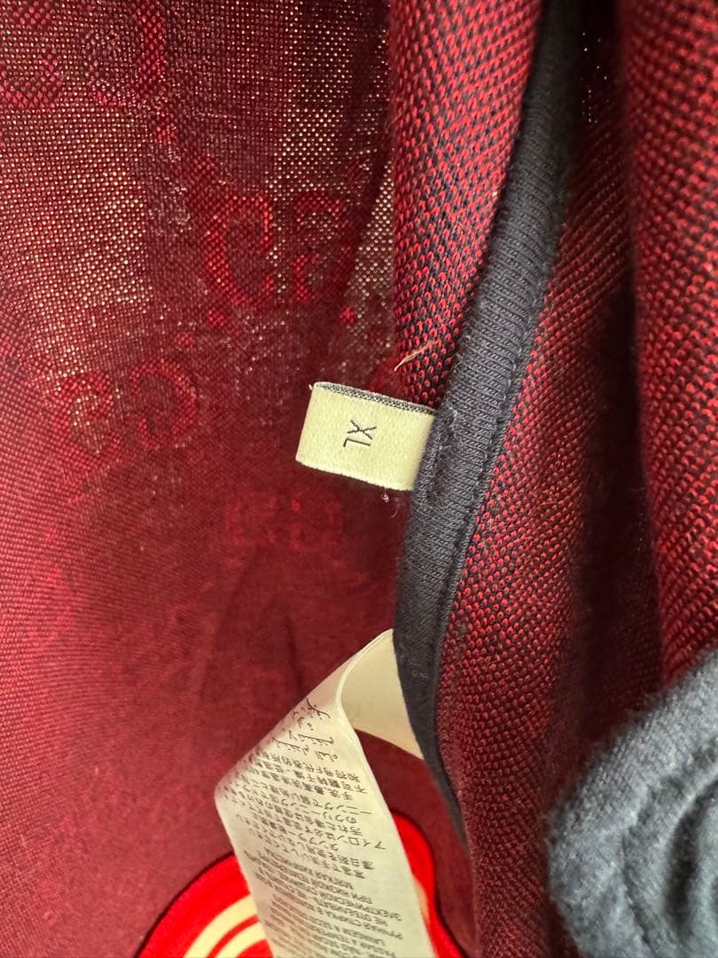 らいと GUCCI XL GGロゴ ジャージ ネイビー✖️レッド