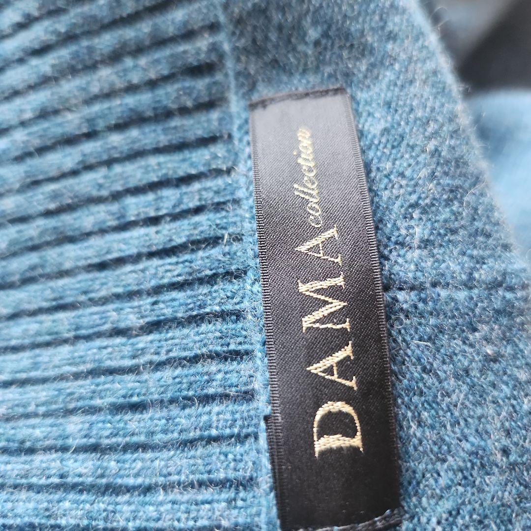 ダーマコレクション　カシミアニットタートルネックロングワンピース　LL　グリーン