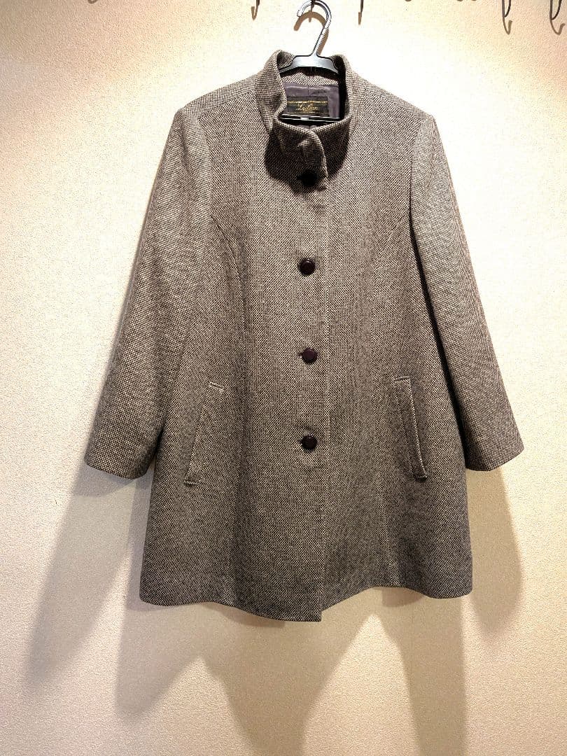 Leilianレリアンスタンドカラーコートカシミヤ100％　13＋日本製