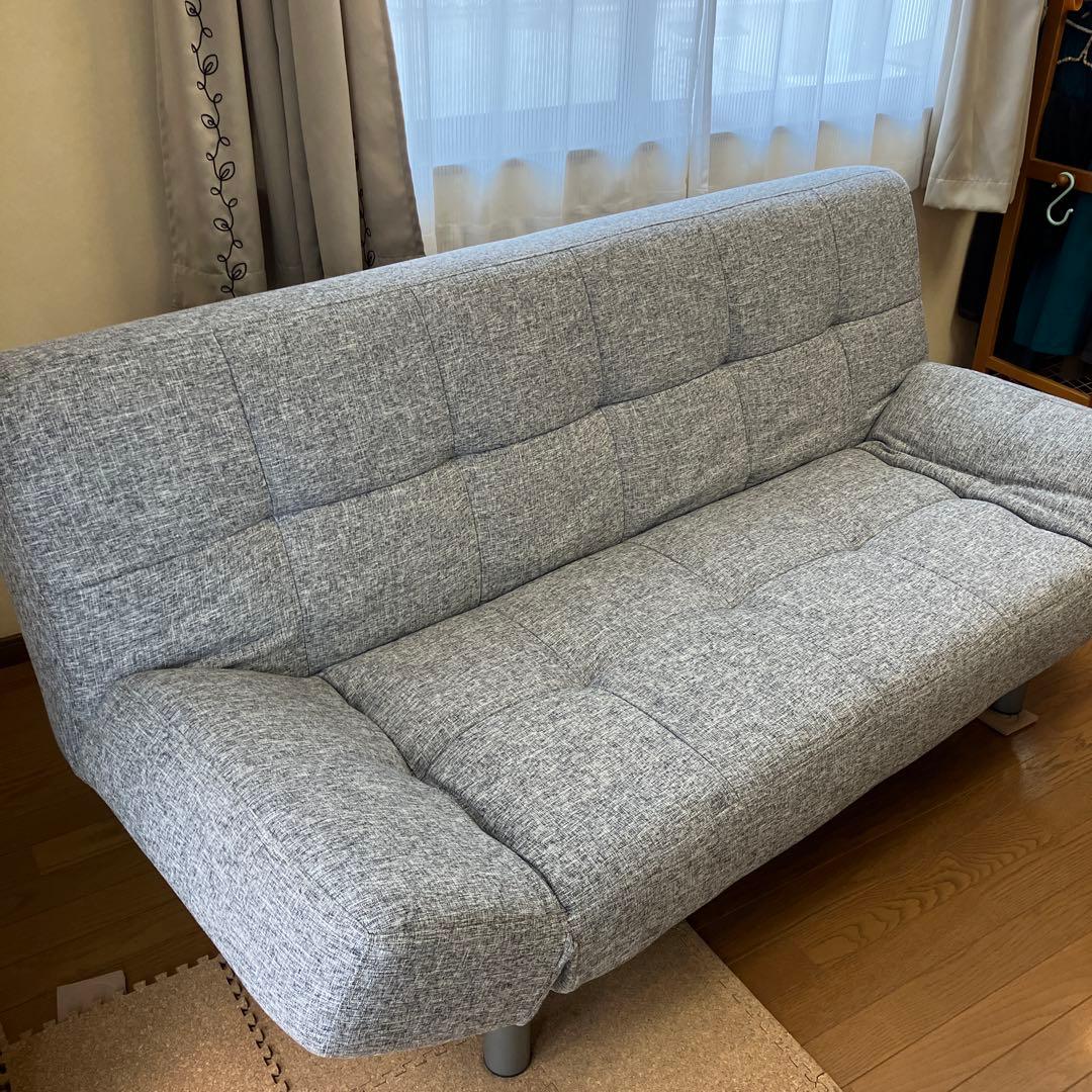 ニトリ　グレー ソファベッド　マークス　カバー2枚付き　ぴねお様