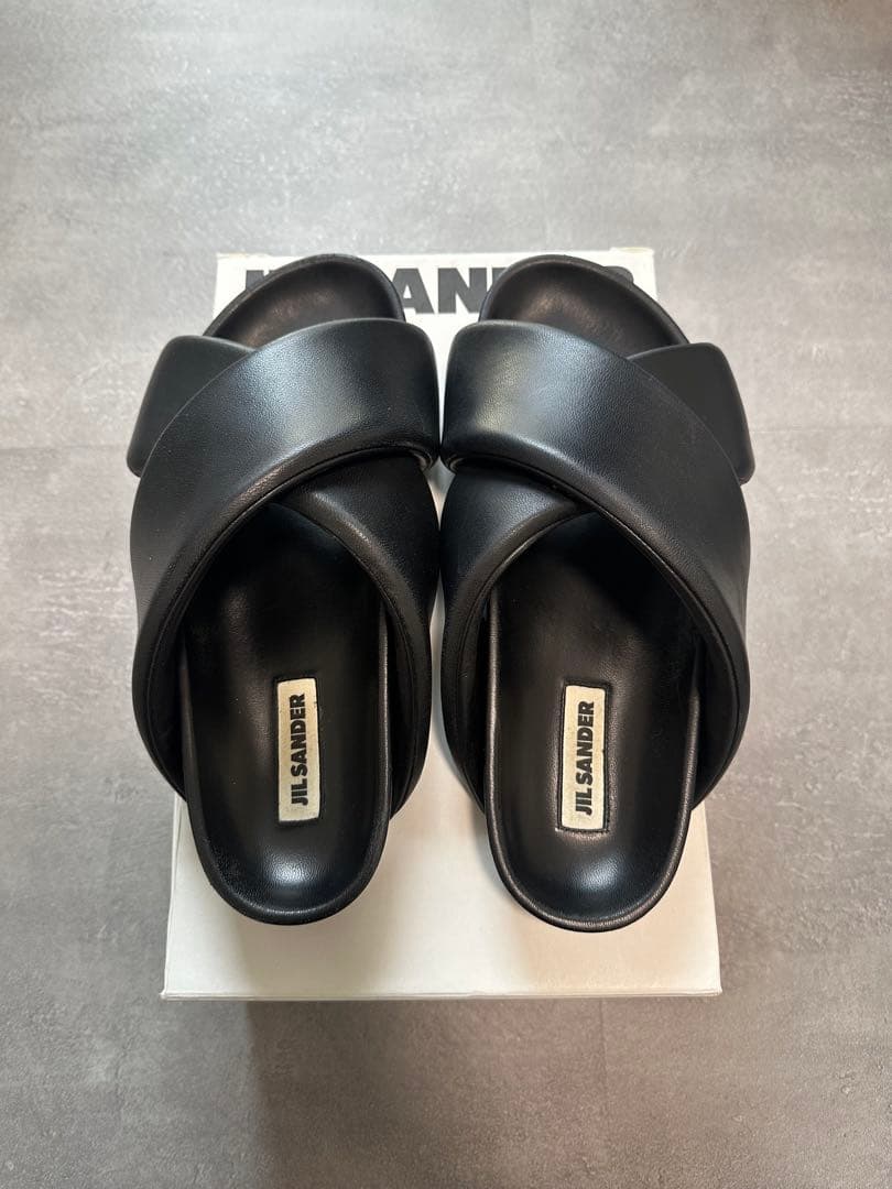 【専用】JIL SANDER ブラック クロスバンドサンダル