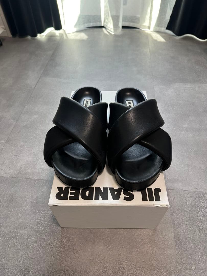 【専用】JIL SANDER ブラック クロスバンドサンダル
