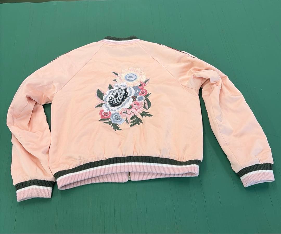 ステラマッカートニー花柄刺繍 ボンバージャケット ピンク