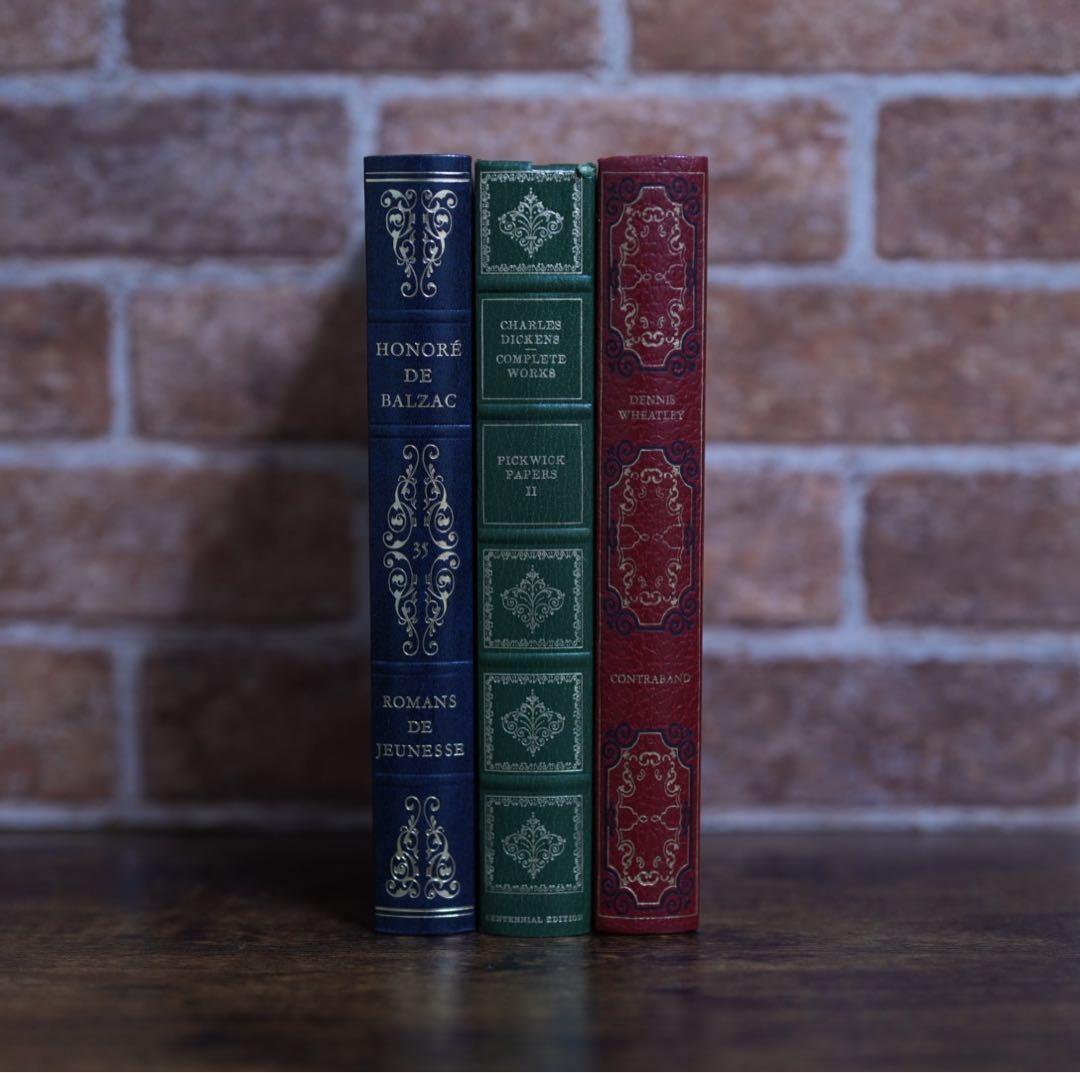 Vintage Book【赤と青と緑の洋書】3冊　アンティーク　古書　洋書