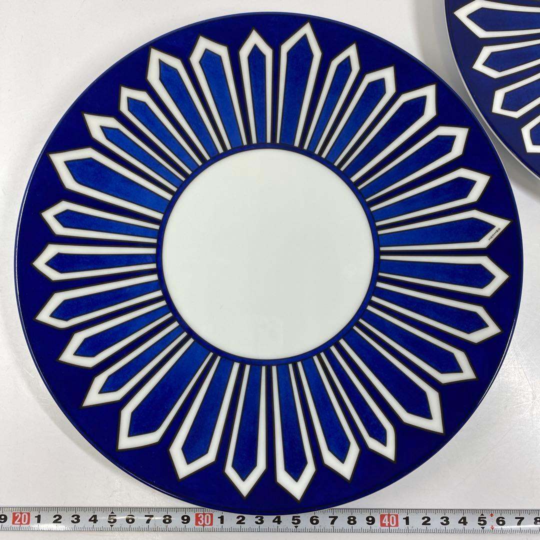 希少　エルメス　ブルーダイユールプレート2枚　共箱　東Y7-0328☆2Fトニエ