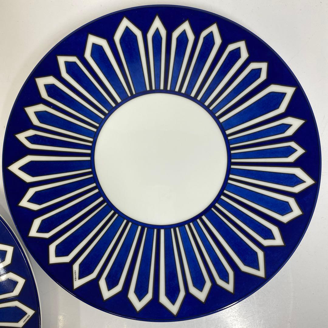 希少　エルメス　ブルーダイユールプレート2枚　共箱　東Y7-0328☆2Fトニエ