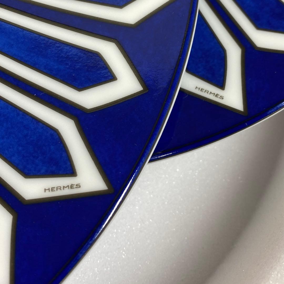 希少　エルメス　ブルーダイユールプレート2枚　共箱　東Y7-0328☆2Fトニエ