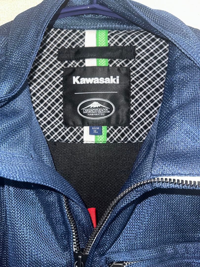 Kawasakiプラザ&クシタニコラボ3L ネイビー　シングルメッシュジャケット