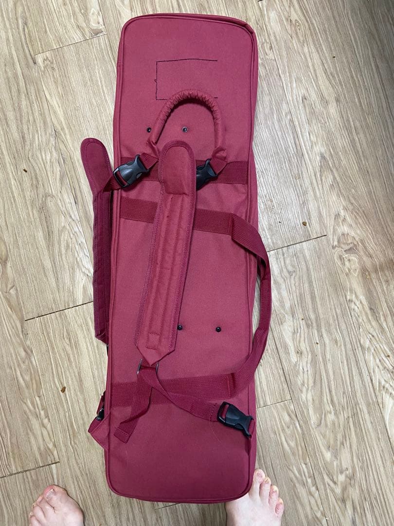 本皮蛇皮　三線　ケース付きレッド　少々難あり　値段相談可