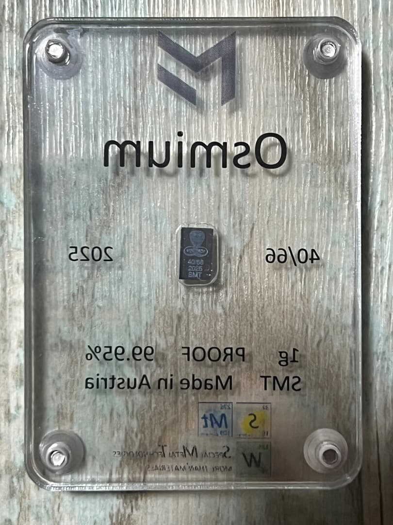 最後 40/66 原子番号76 オスミウム 1g 99.95% Osmium