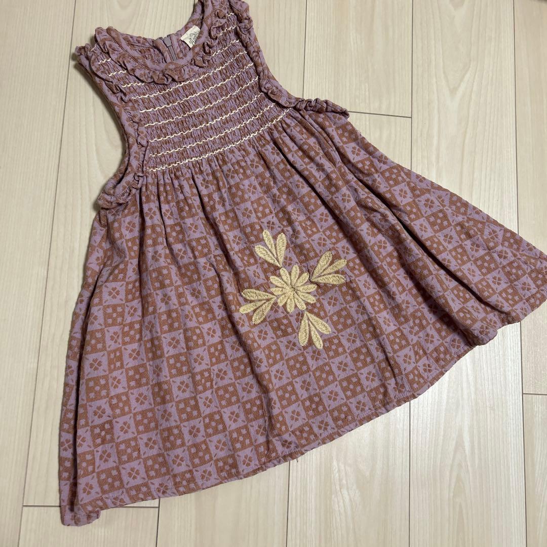 Apolina オリジナルテキスタイル　ノースリーブワンピース 美品