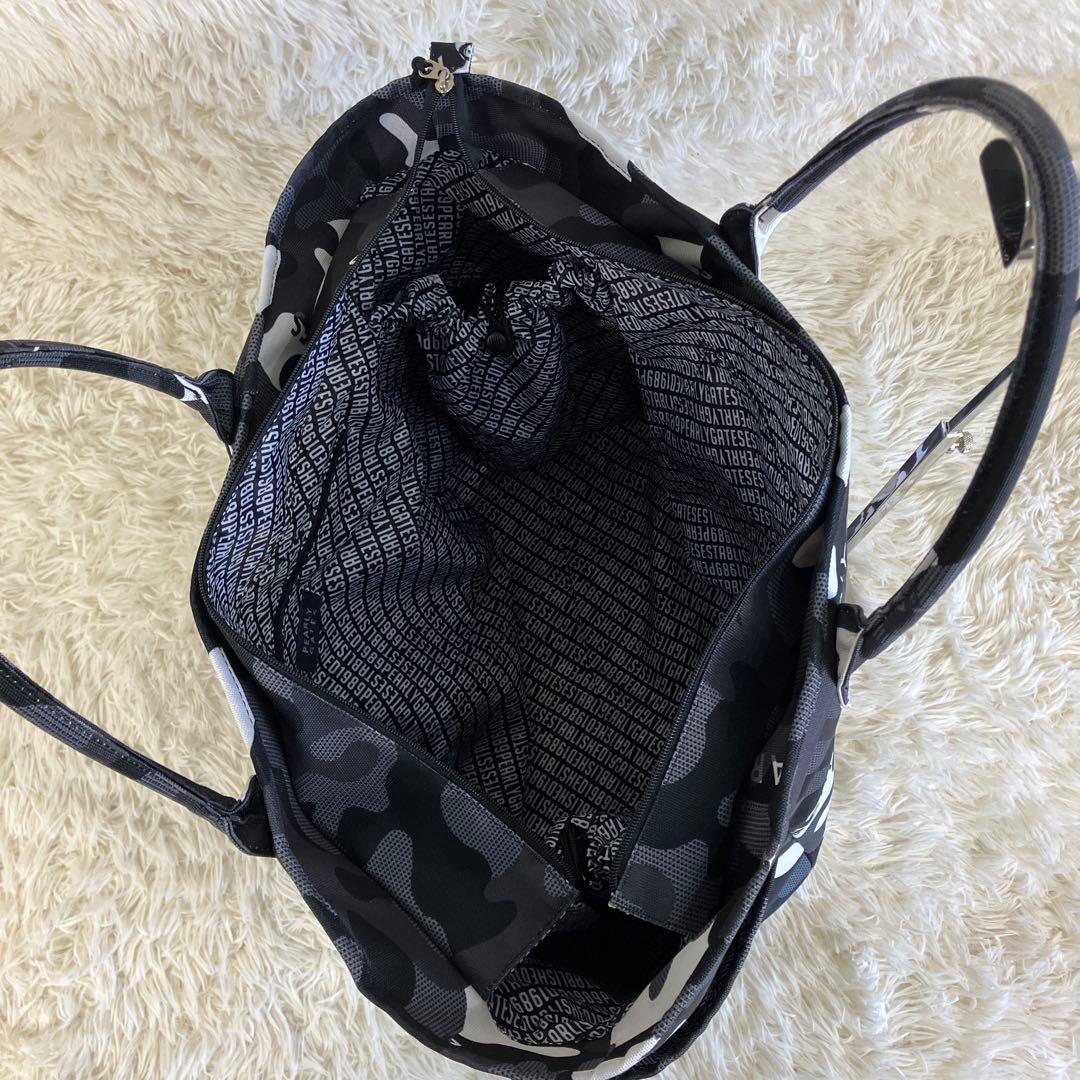 希少 完全完売品 パーリーゲイツ ブラックカモ　ロッカーバッグ 迷彩 大容量