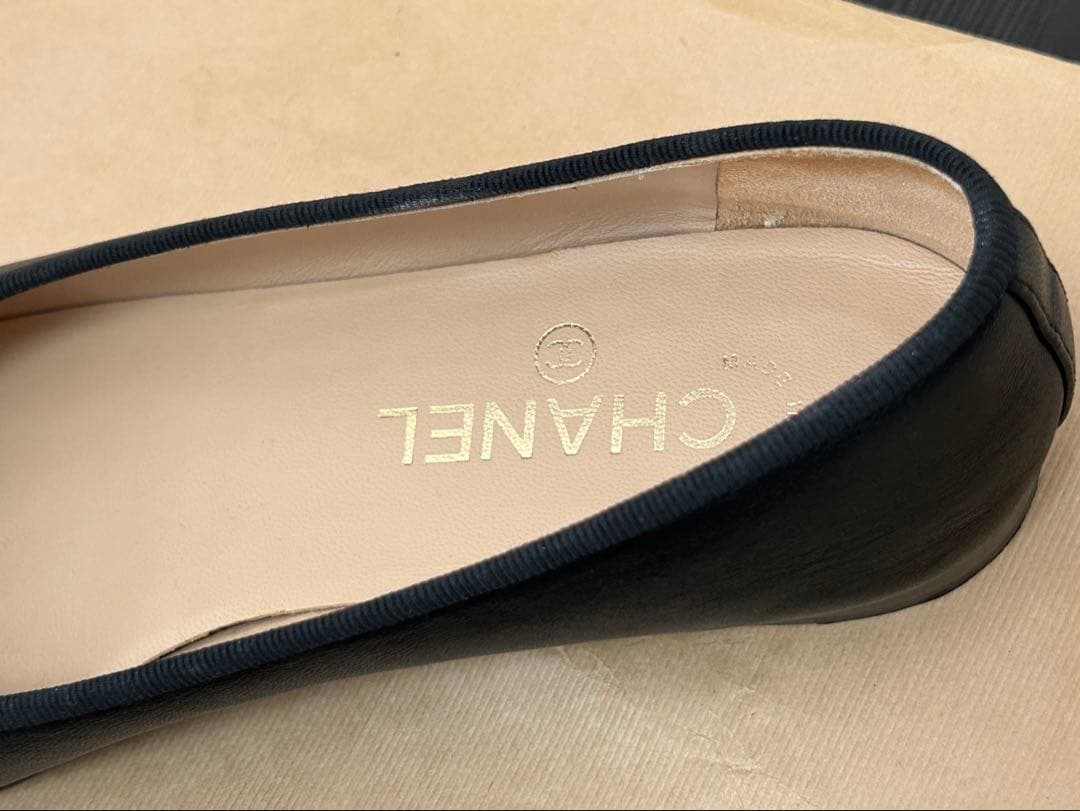 CHANEL シャネル　ブラック バレエシューズ