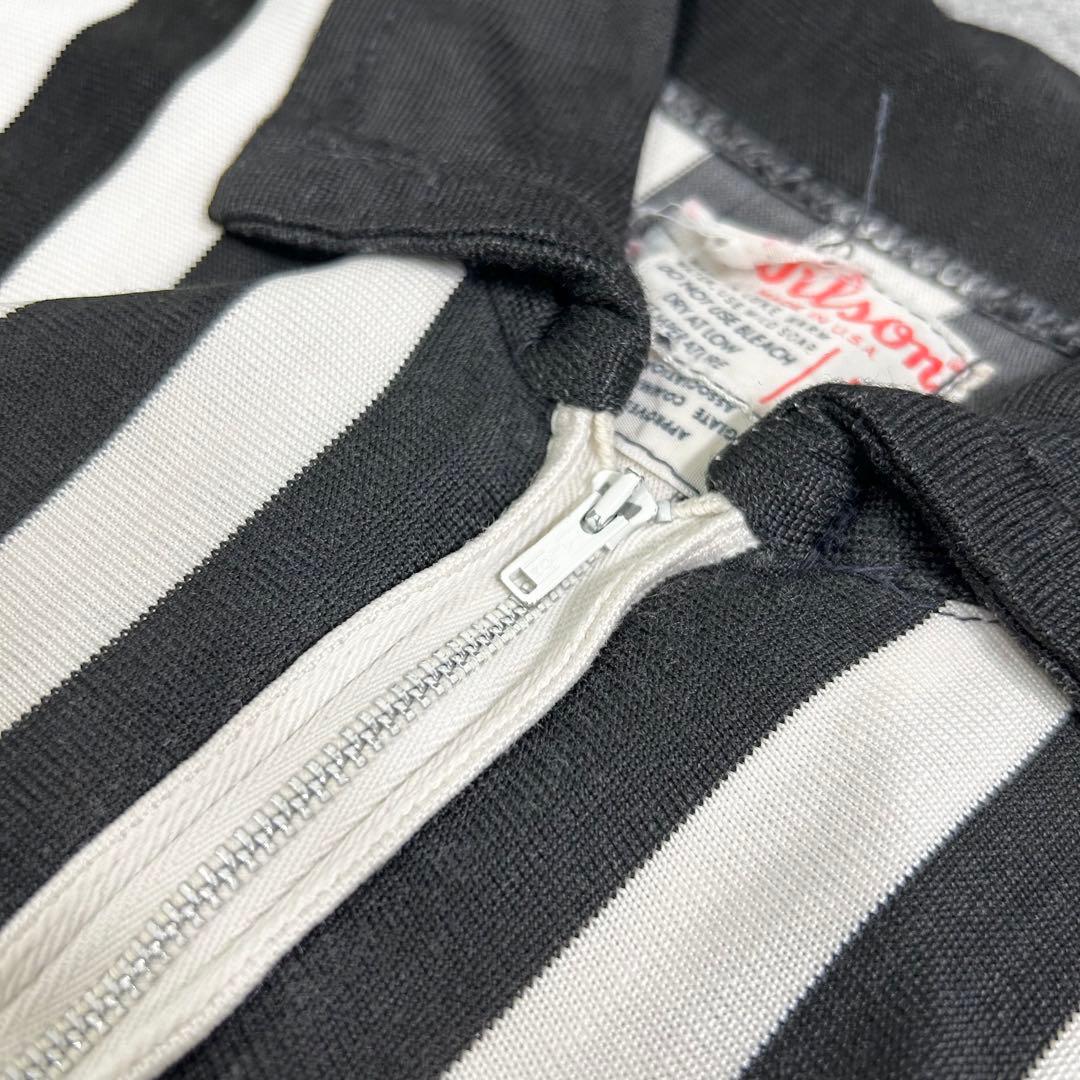 【奇跡】ウィルソン ハーフジップゲームシャツ 50s ストライプ 美品 一点物