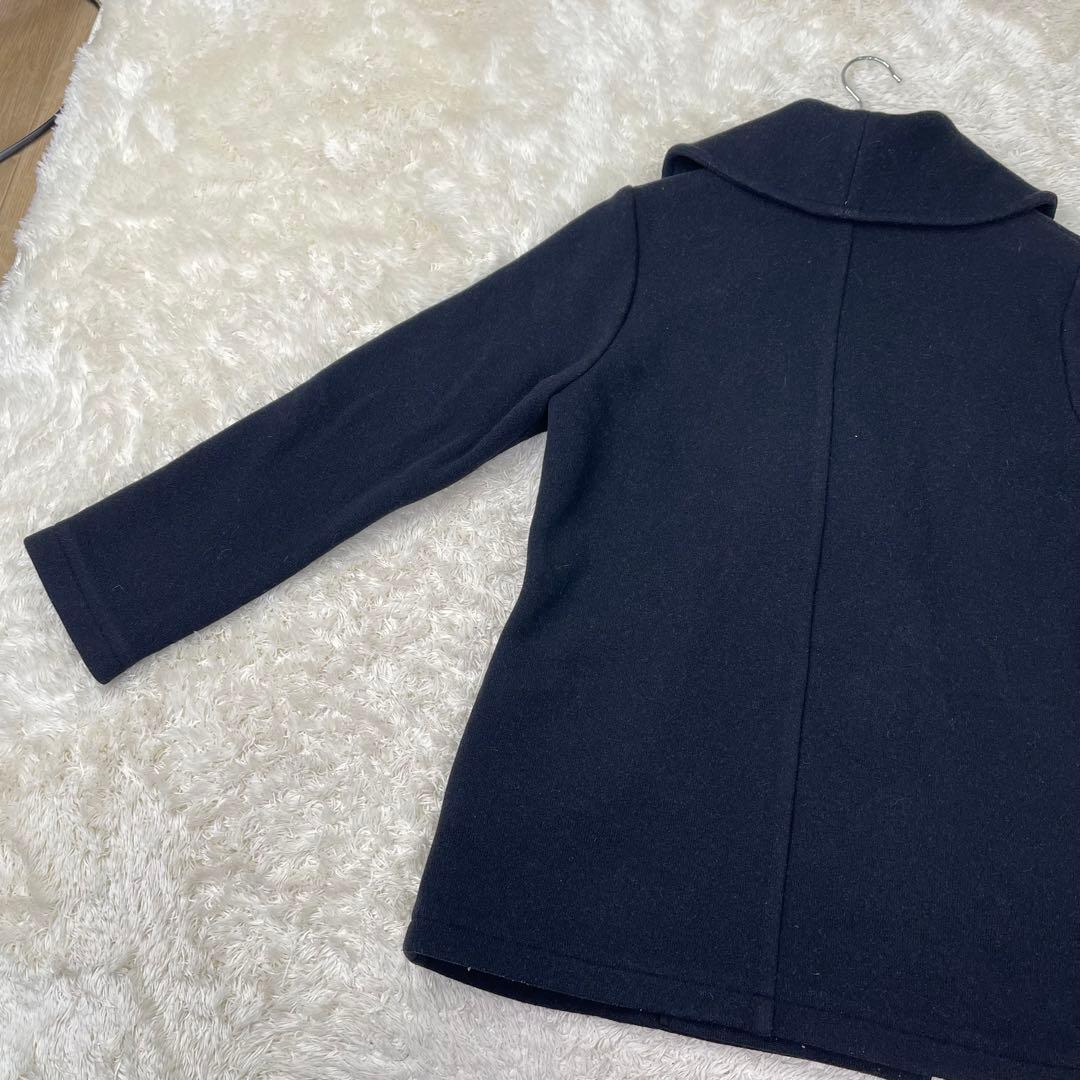 美品✨theory luxe ネイビー ショールカラー ハーフコート ウール M