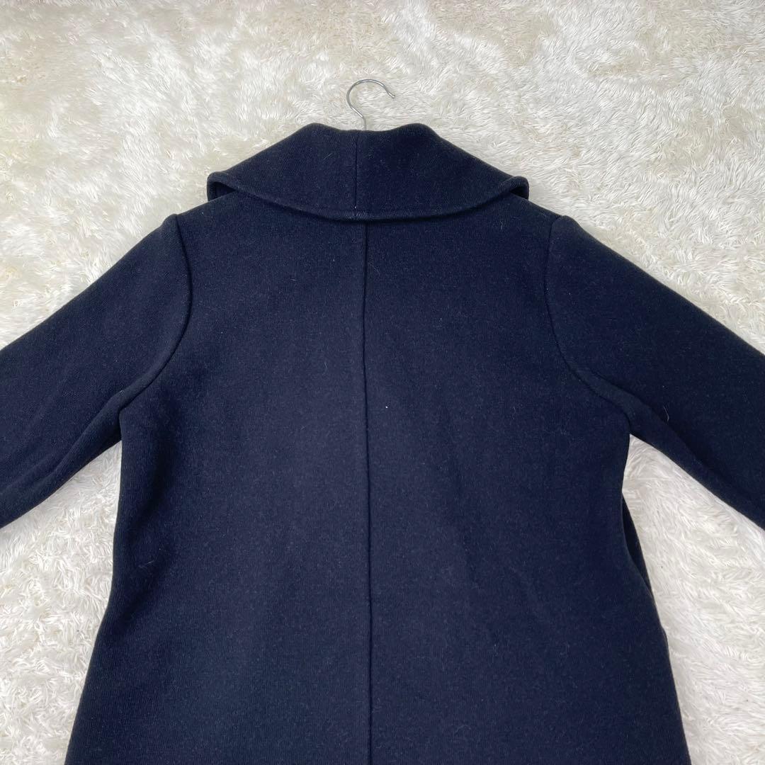 美品✨theory luxe ネイビー ショールカラー ハーフコート ウール M