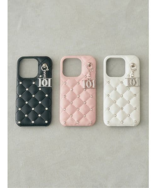 Darich キルティングビジューDDチャームiPhoneケース　15Pro