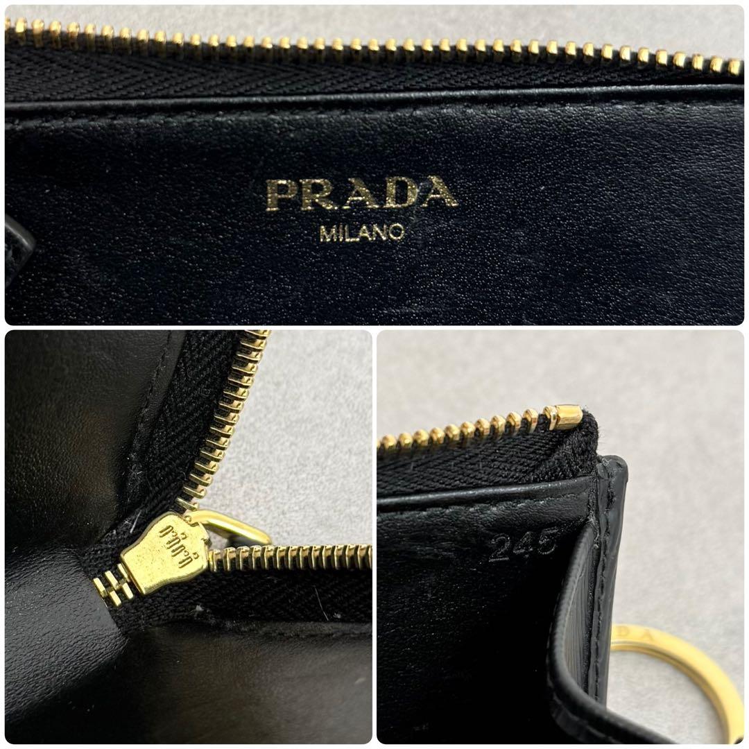 PRADA ヴィッテロムーブ キーリング付き キーケース ブラック