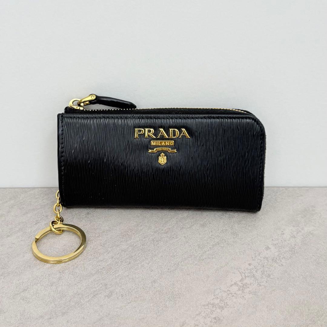 PRADA ヴィッテロムーブ キーリング付き キーケース ブラック