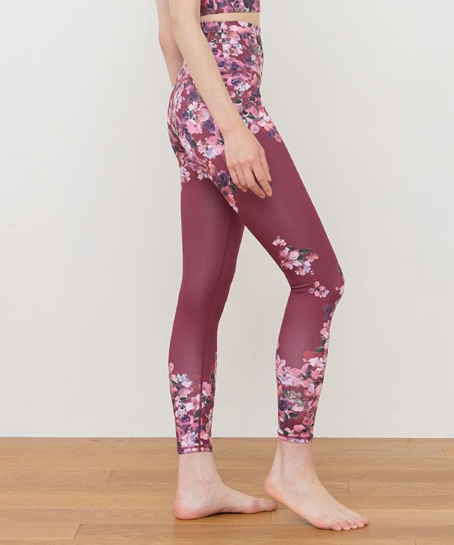 【新品未開封】SUKALAフルオブフラワーパネルレギンスSサイズ ローズコッパー