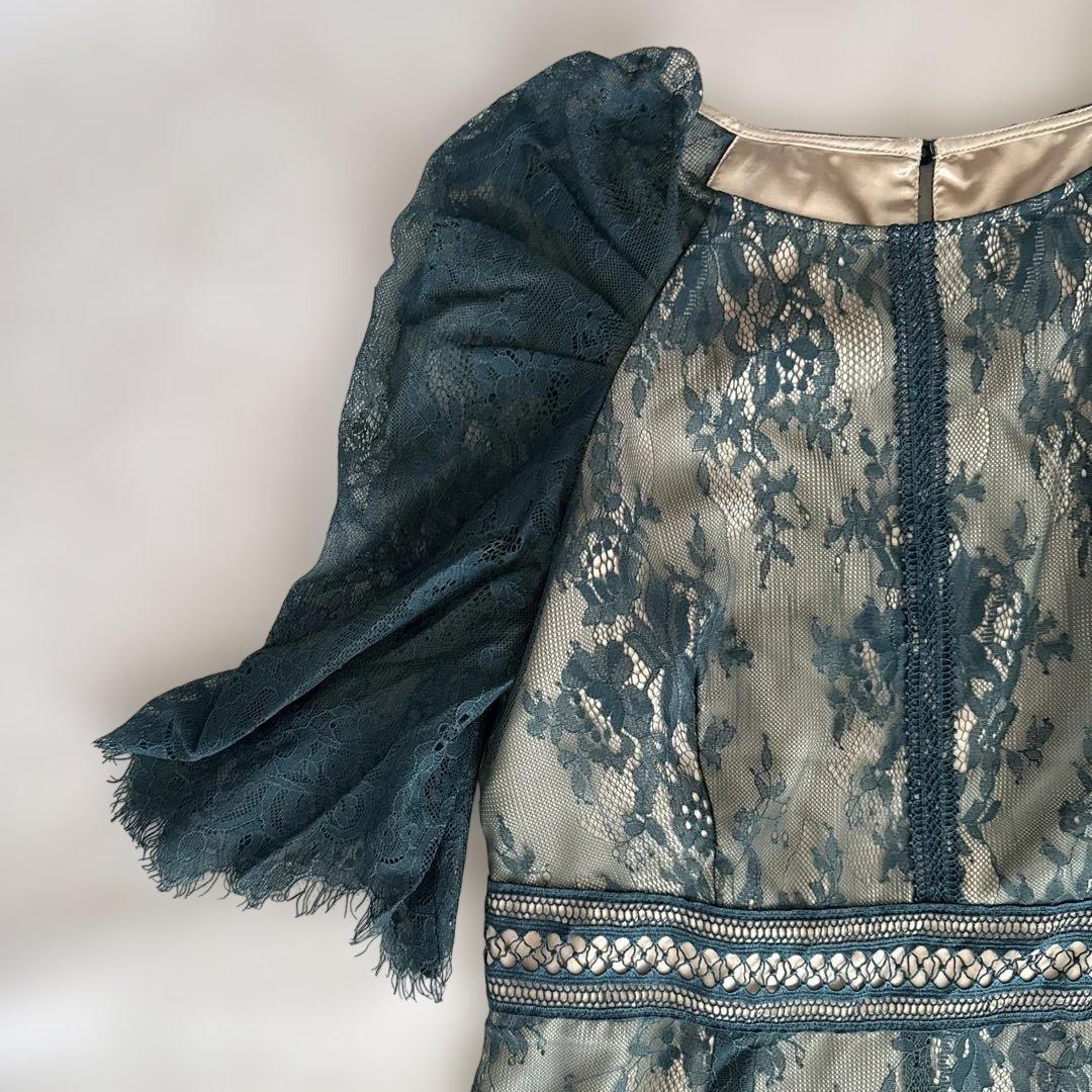 【美品】Dorry doll ショルダーギャザーラッセルレースワンピース　M