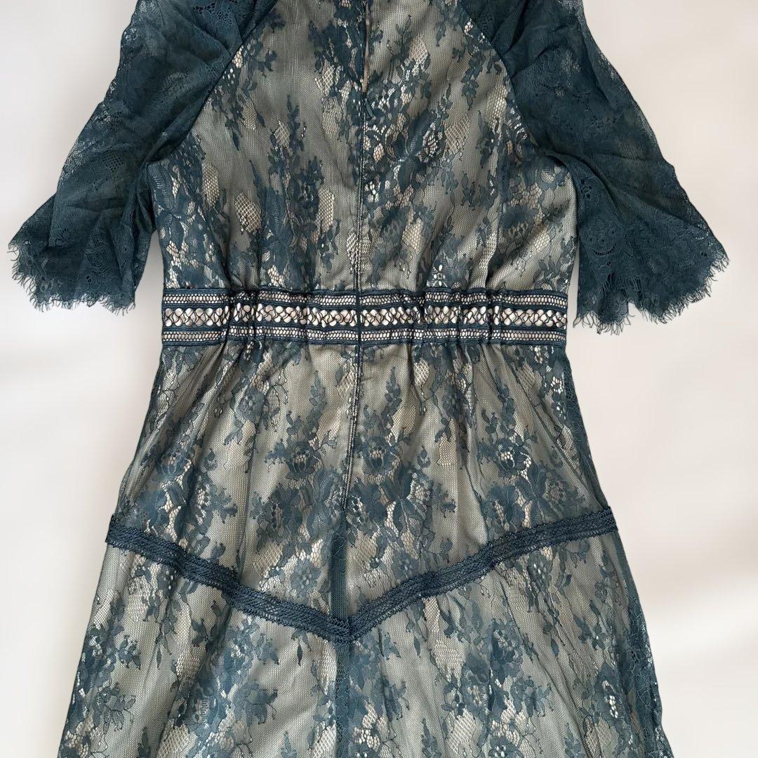 【美品】Dorry doll ショルダーギャザーラッセルレースワンピース　M