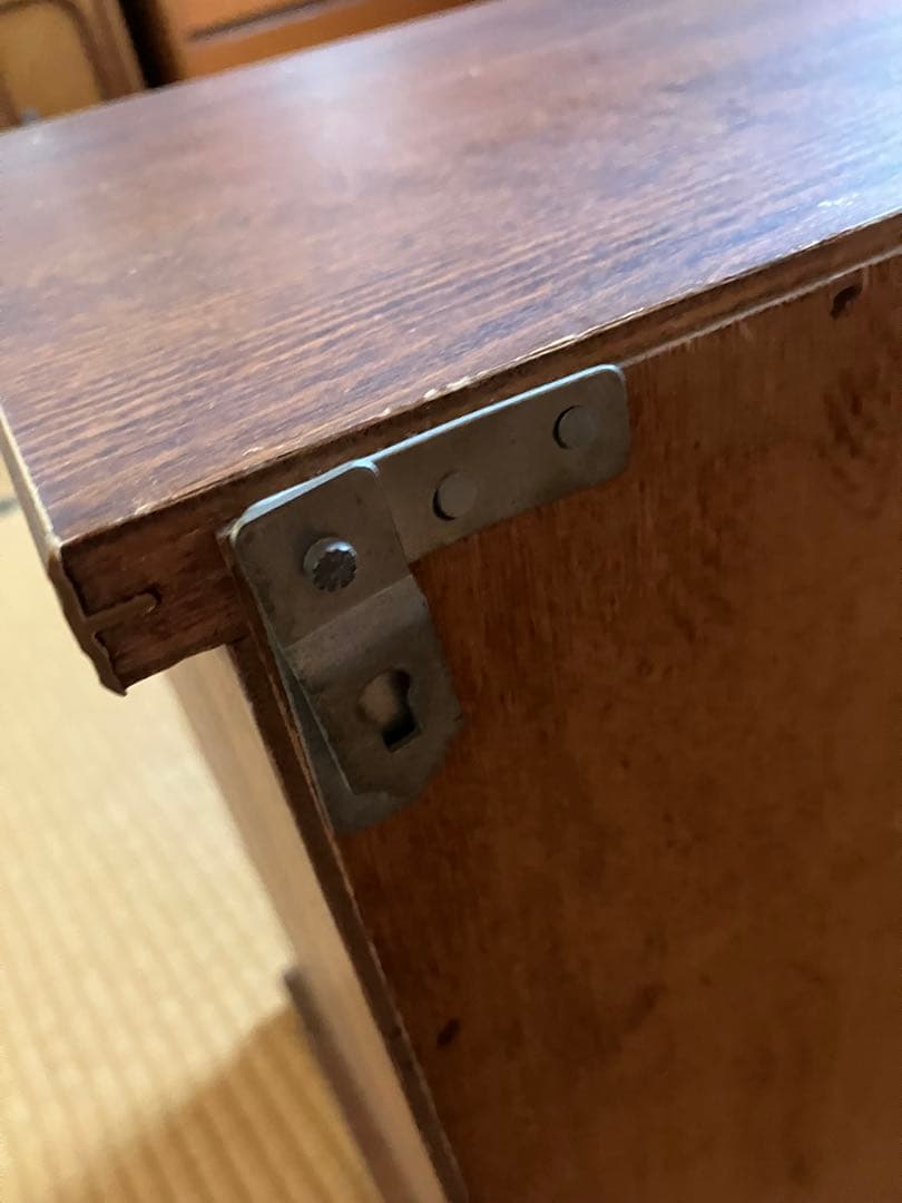 木製ガラスケース 昭和レトロ 飾り棚 (タンスの上置き)