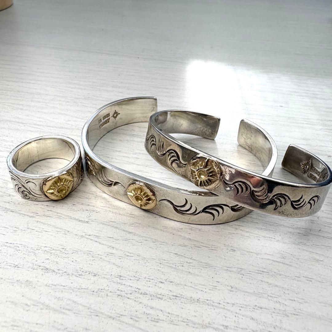 ARIZONA FREEDOM K18 太陽神 唐草 シルバーバングル 10mm