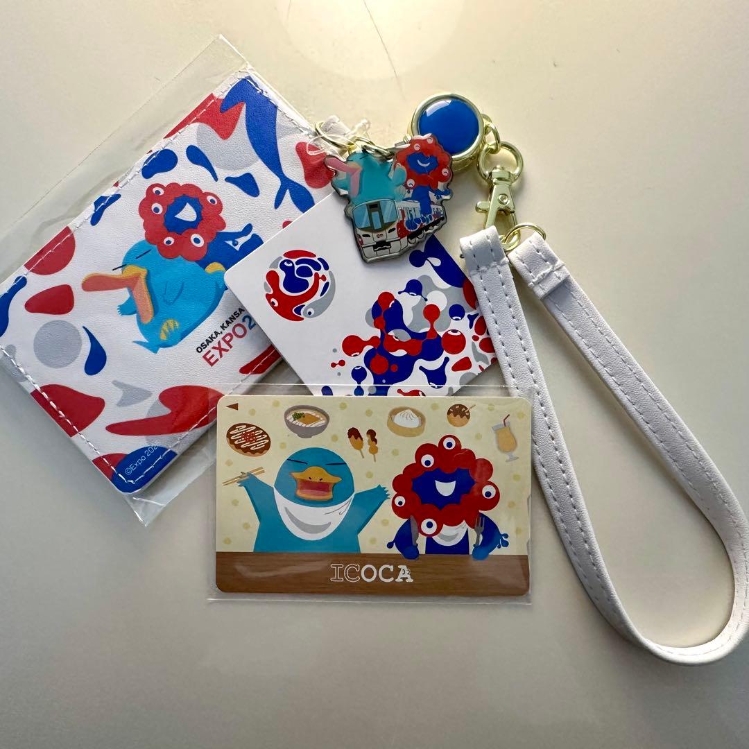 万博限定 ミャクミャク 記念ICOCA + 合皮パスケース セット ICOCA