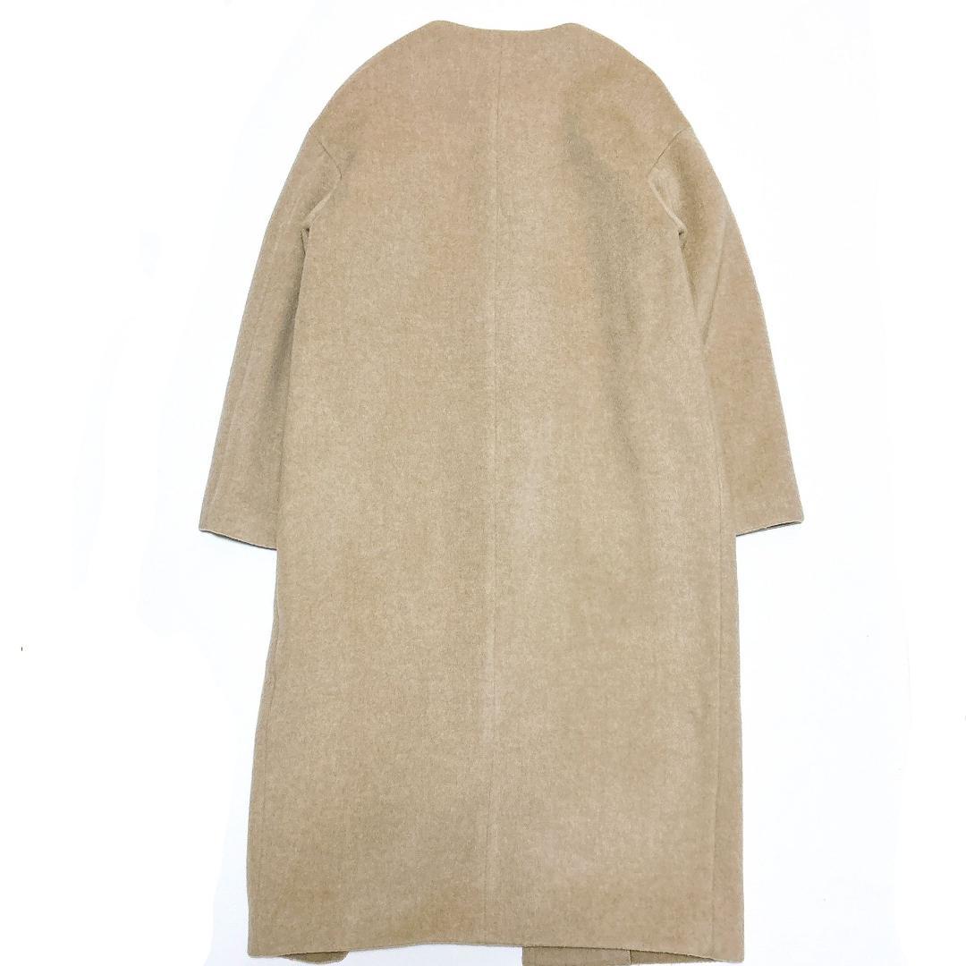 美品✨イエナ ラムウール ノーカラー ロングコート コクーン ベージュ 完売品