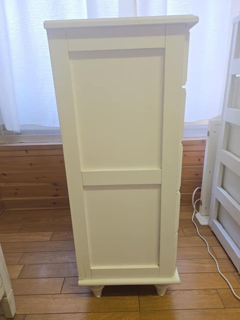 ホワイト 5段チェスト タンス 木製