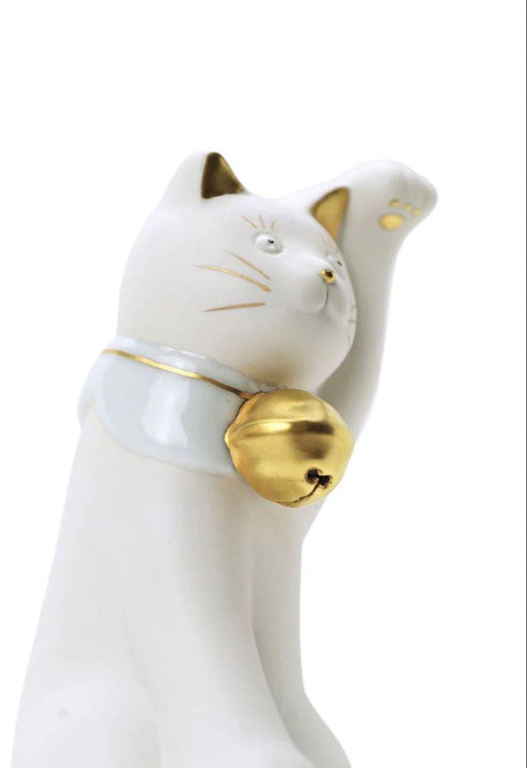 白金の招猫　上出長右衛門窯