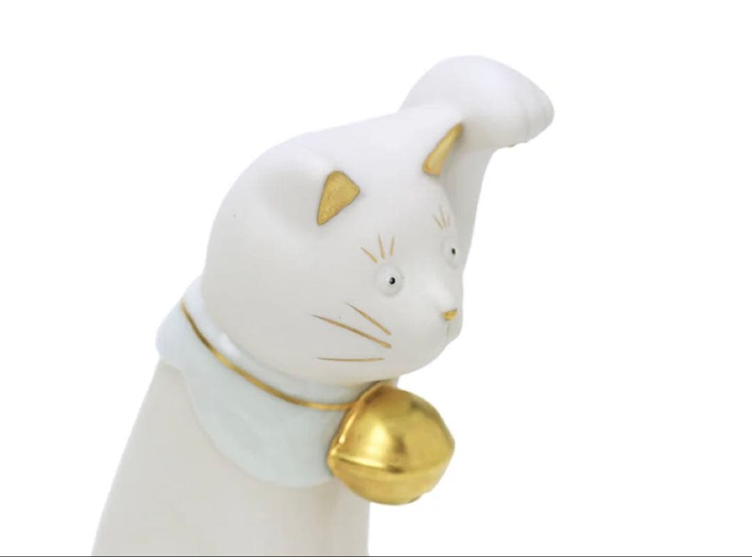 白金の招猫　上出長右衛門窯